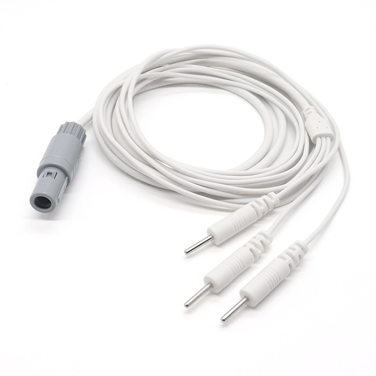Plastic LEMO 4Pin Connector to 2.0mm Electrode Male Pin with 3 Lead Wire