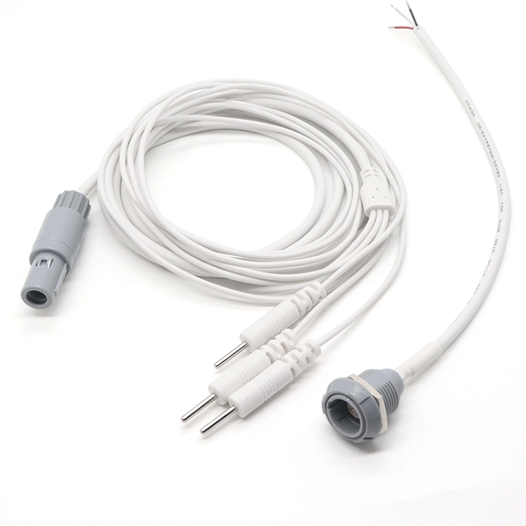 Plastic LEMO 4Pin Connector to 2.0mm Electrode Male Pin with 3 Lead Wire