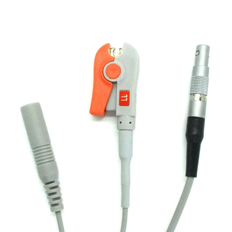 Werkseitig kundenspezifische 00B4P Lemo-Metall-Stecker-Ableitungskabel, EKG-Clip 2.0, Elektrodennadel-Patientenkabel mit Mantelanschluss