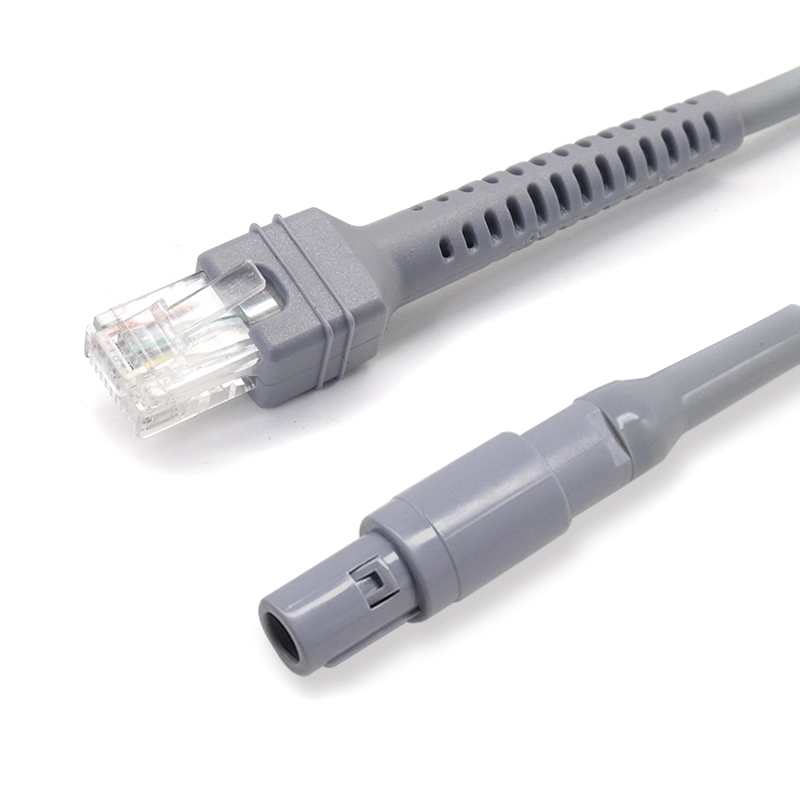 .Selbstsichernder Lemo-Padal-Kunststoffstecker für medizinisches Spiralkabel RJ50 10P10C