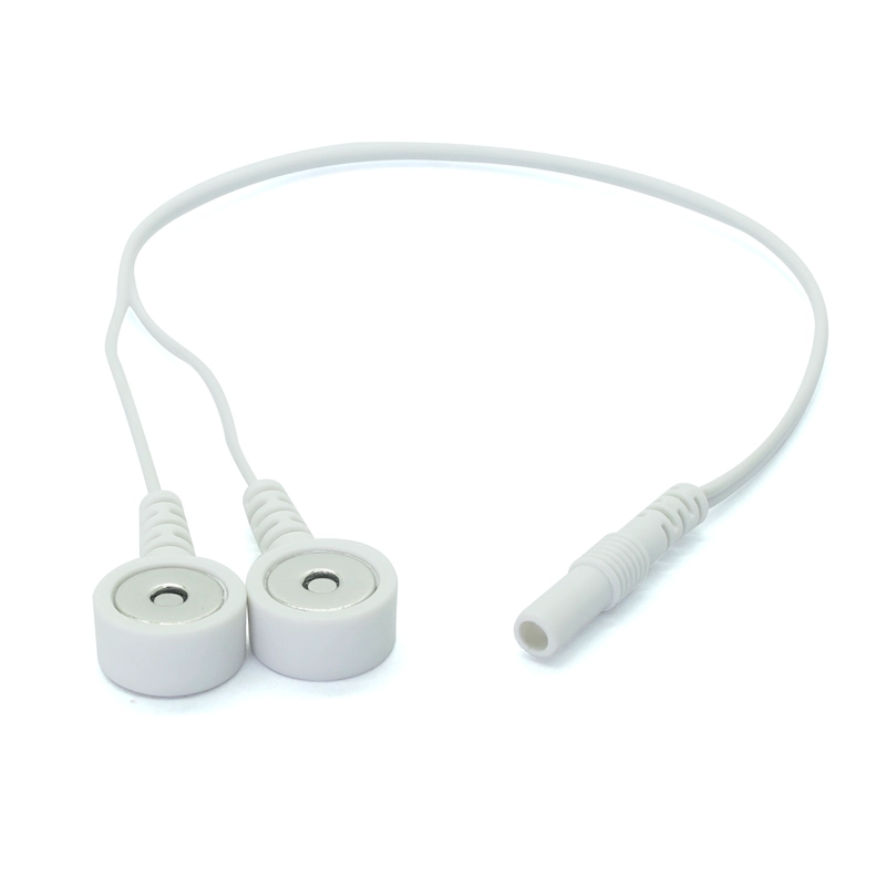 Chine Aiguille d'électrode 2.0 tournant double 3.5mm 4.0mm L = 1.5cm, câble blanc à pression magnétique pour la thérapie physique fabricant