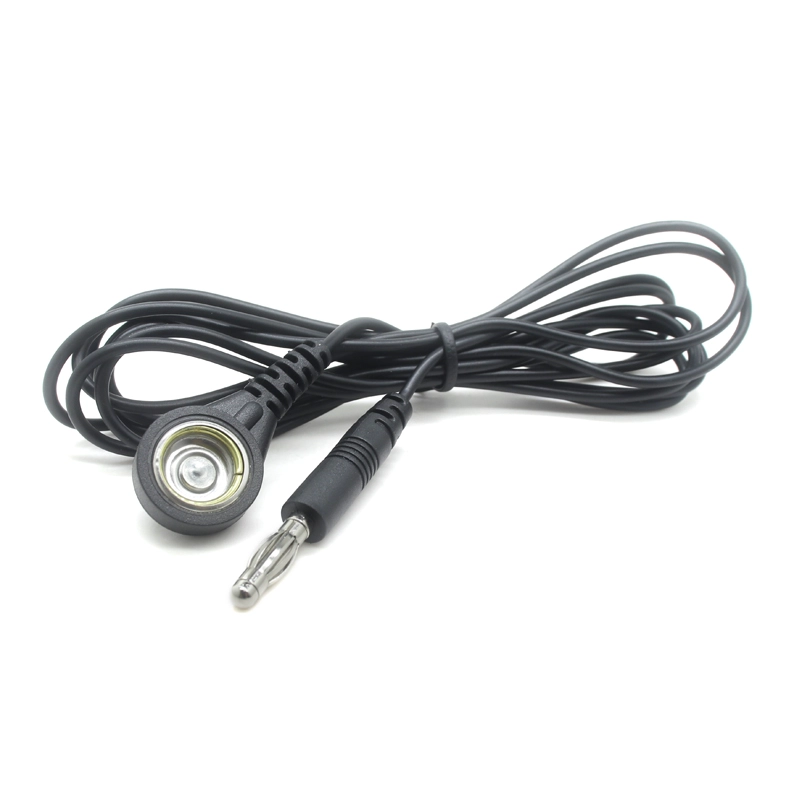 通用适配器线 4.0mm 香蕉公插头转 10.0mm 母扣 ECG 电极 TENS 装置 用于电气测试的引线