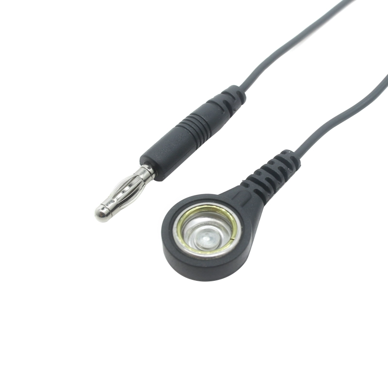 通用适配器线 4.0mm 香蕉公插头转 10.0mm 母扣 ECG 电极 TENS 装置 用于电气测试的引线