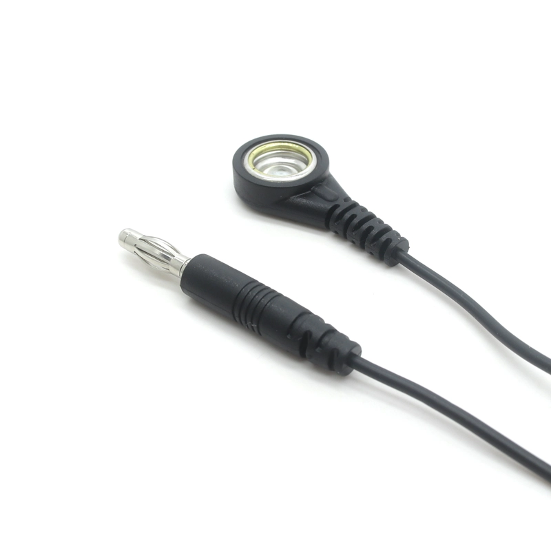 通用适配器线 4.0mm 香蕉公插头转 10.0mm 母扣 ECG 电极 TENS 装置 用于电气测试的引线