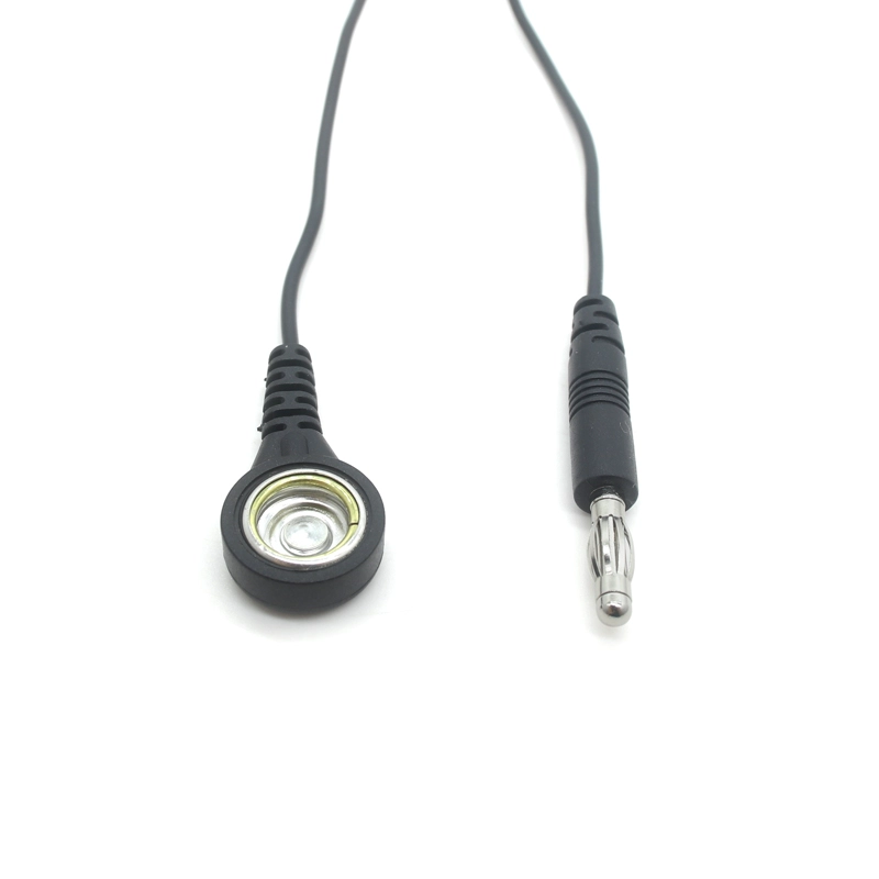 通用适配器线 4.0mm 香蕉公插头转 10.0mm 母扣 ECG 电极 TENS 装置 用于电气测试的引线