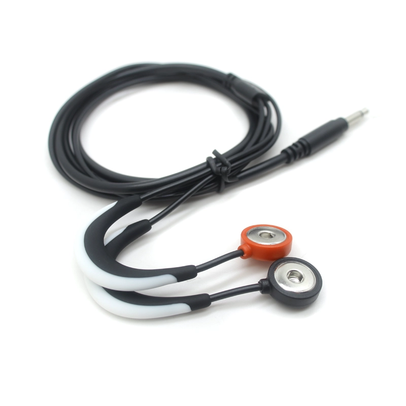 Dwubiegunowy męski kabel audio 3,5 mm Kolczyk silikonowy do żeńskiego kabla elektrodowego 4,0 Snap Tens do przesyłania danych Zadanie urządzenia do fizjoterapii