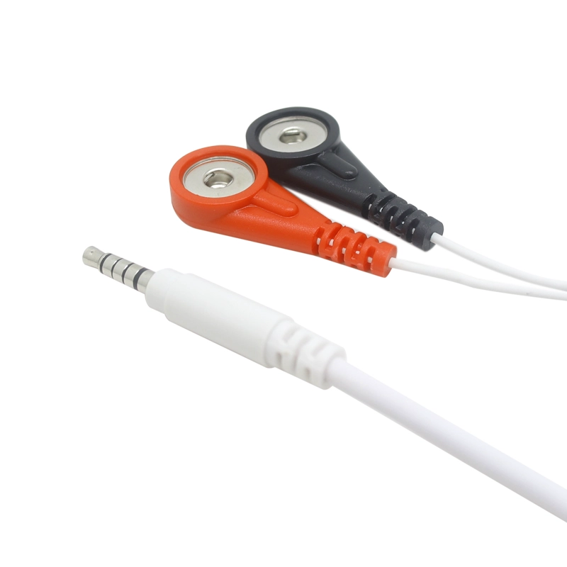 90 Degree Right Angle Banana Plug Connector to 4.0mm ECG Snap Coiled Grounding Cord - COPY - pbl73s