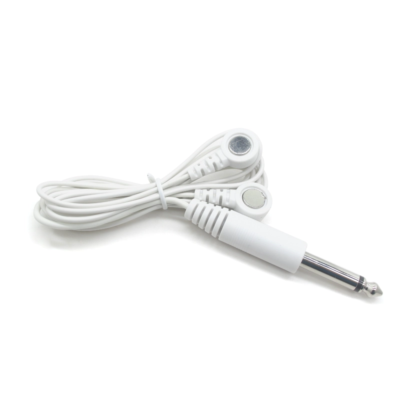 Chine 1/4 6.35mm mono jack à 2 fils ecg emg ekg électrode boucle magnétique câble de plomb fabricant