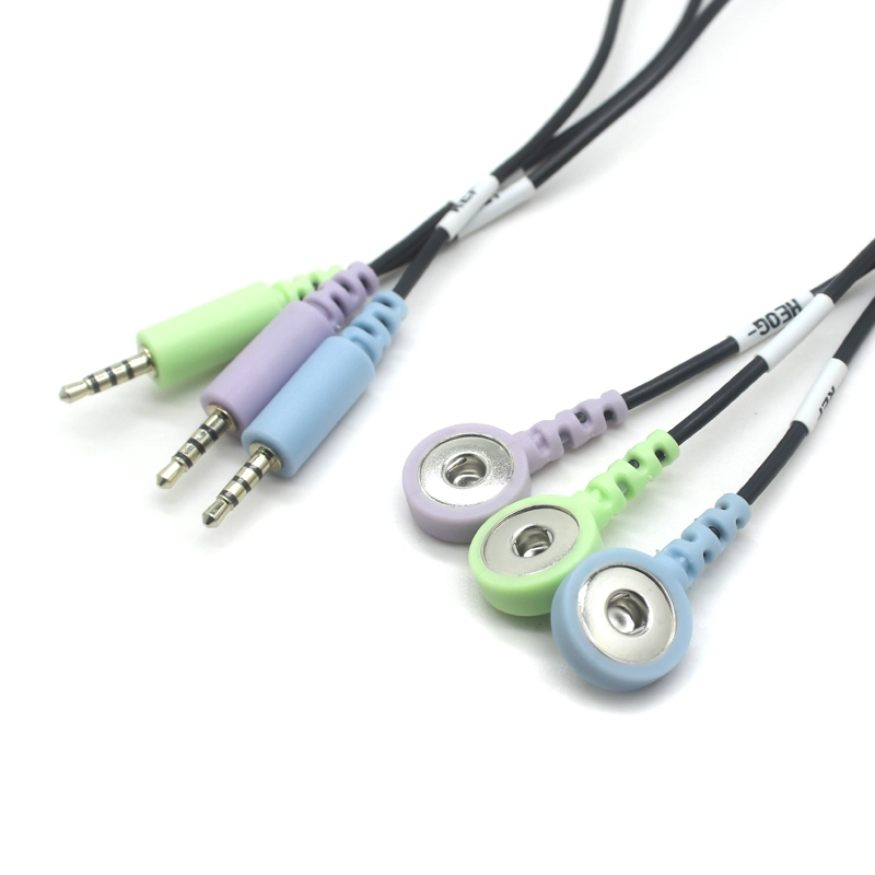 510 Ohm bis 12100 Ohm Widerstandswert DC 2,5 mm Goldstecker auf 4,0 mm Schnappelektrode Knopfelektrodendrahtkabel Kompatible Drähte für digitales TENS-Massagegerät