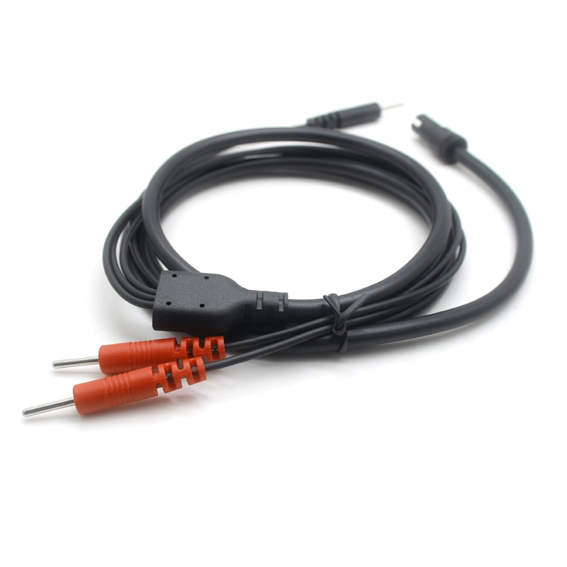Universal 3in1 4P Snap-in Plug To 2.0 Electrode Pin ECG Electrode Needle Lead Cable With SR For Medical Equipment
