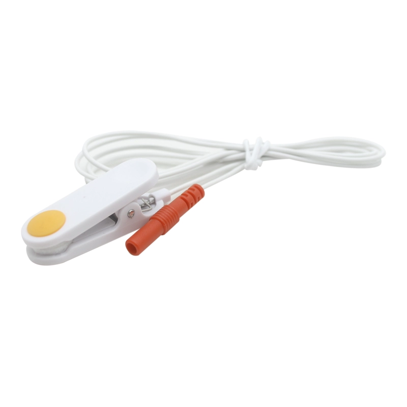 China Factory 4.0mm 90 Degree Banana plug to electrode snap earthing grounding wire ESD therapy electrode cable white - COPY - rcgkwu Hersteller