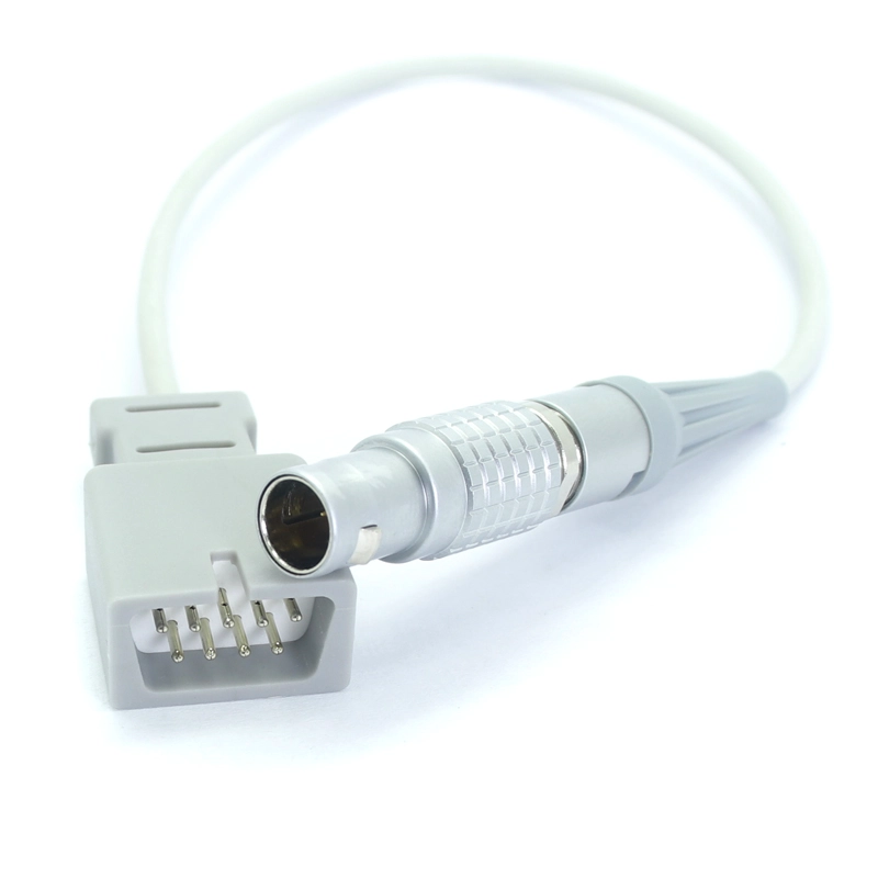 Connettore Lemo in metallo autobloccante da 6 pin al monitor paziente Cavo di prolunga sensore SpO2 DB9 per ECG EMG EEG