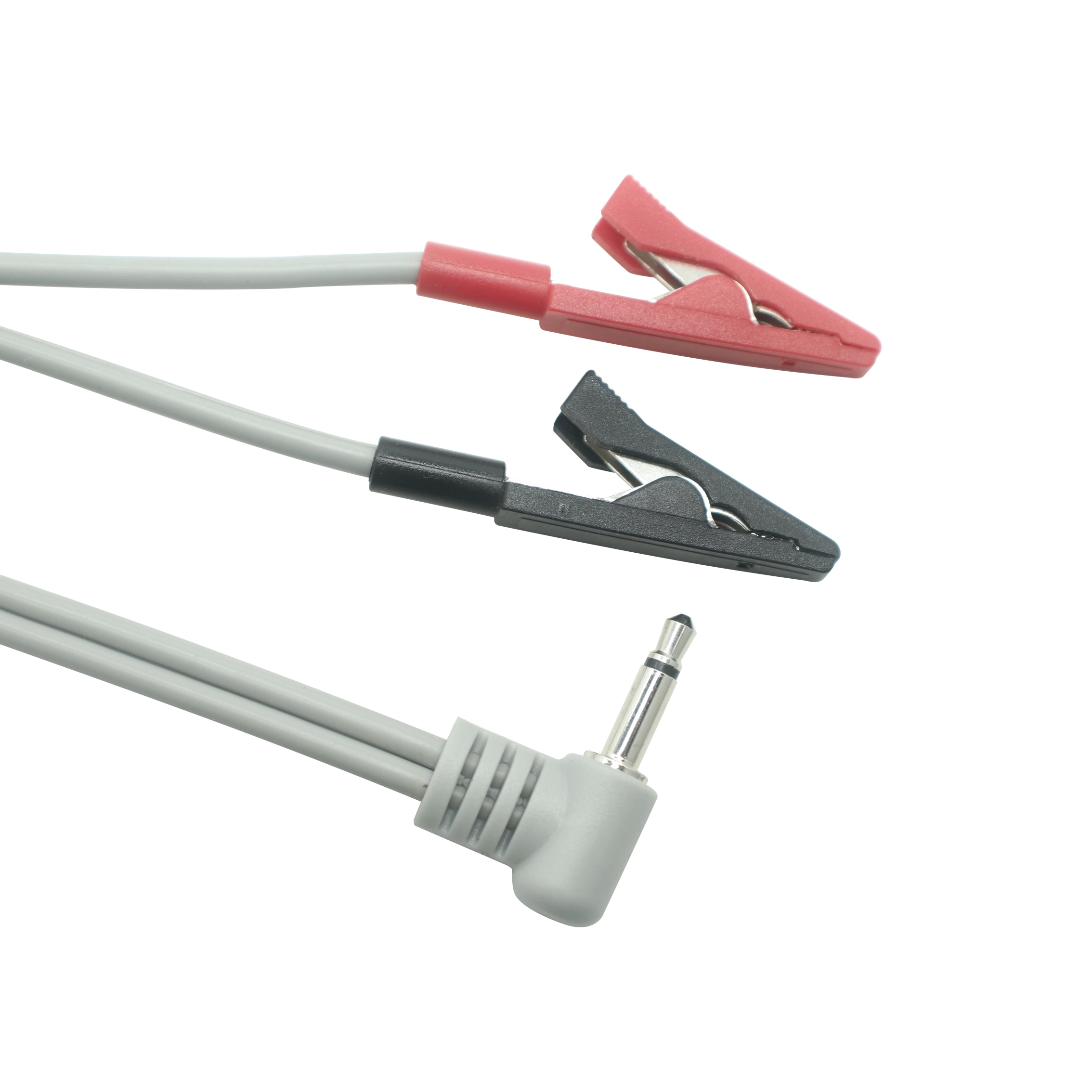 Premium 90° Right Angle 3.5MM Audio All-inclusive Alligator Clip 1-to-2 Lead Wires for Physiotherapy