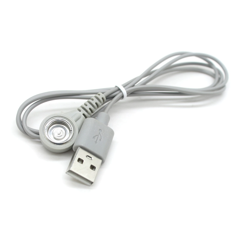 High-Speed and Stable USB A Male to 10.0MM Female Snaps ECG Cable for Medical Heart Monitoring