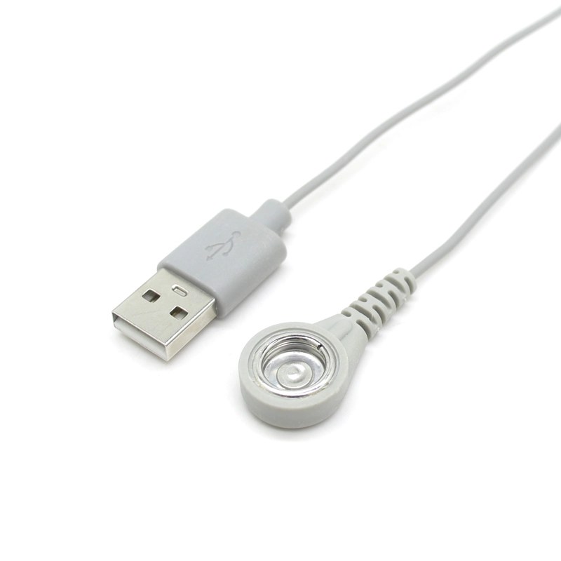High-Speed and Stable USB A Male to 10.0MM Female Snaps ECG Cable for Medical Heart Monitoring