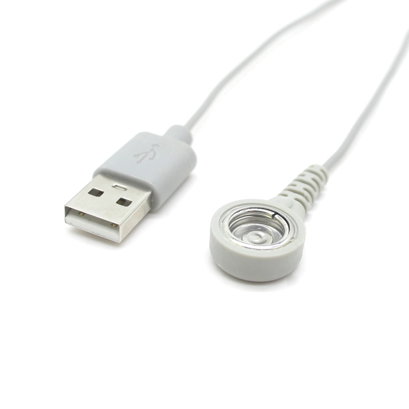 High-Speed and Stable USB A Male to 10.0MM Female Snaps ECG Cable for Medical Heart Monitoring