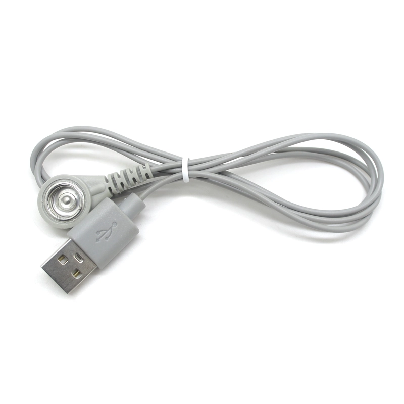 High-Speed and Stable USB A Male to 10.0MM Female Snaps ECG Cable for Medical Heart Monitoring