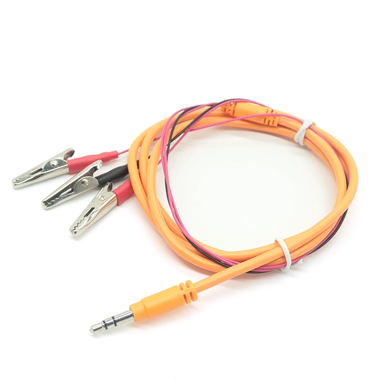 China Guangdong Factory Custom 3,5 -mm -Audio -männlicher Stecker zum Alligatorclips Physiotherapie -Draht für die Therapie Hersteller
