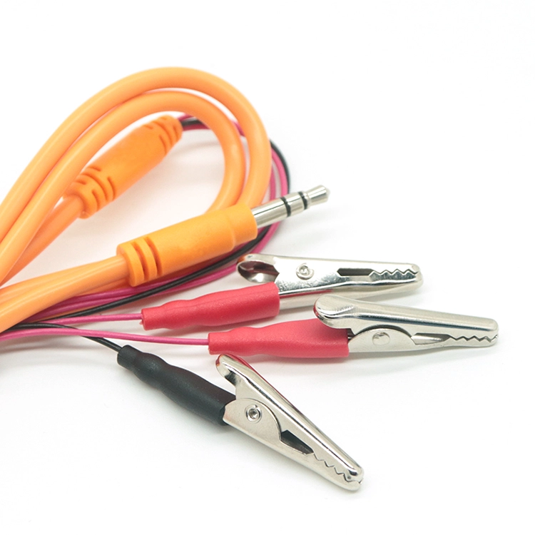 China Guangdong Factory Custom 3,5 -mm -Audio -männlicher Stecker zum Alligatorclips Physiotherapie -Draht für die Therapie Hersteller