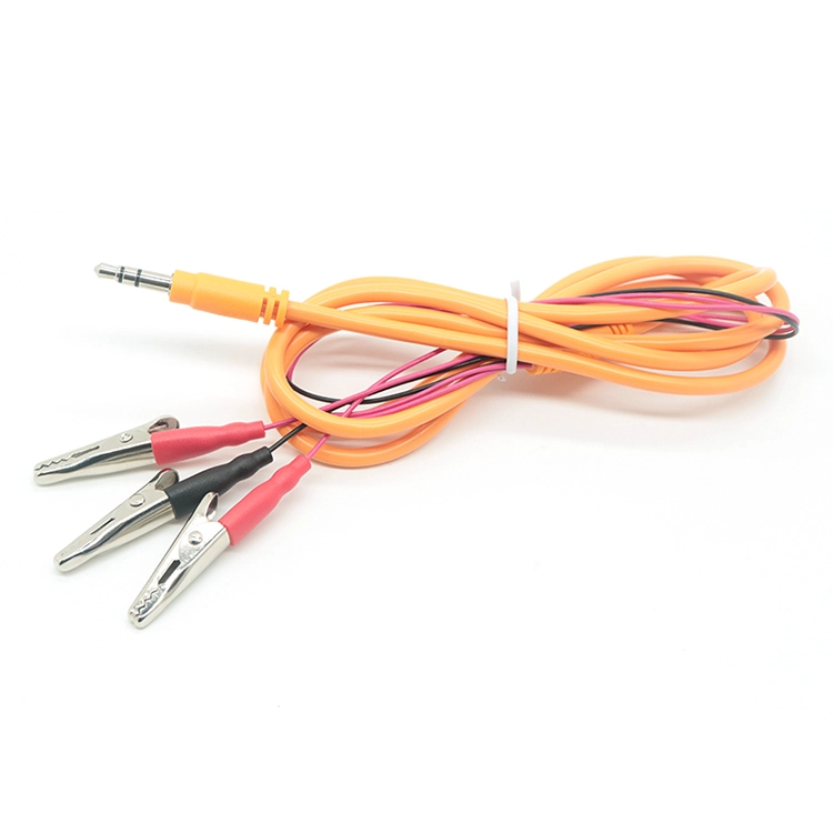 Guangdong Factory Custom 3,5 -mm -Audio -männlicher Stecker zum Alligatorclips Physiotherapie -Draht für die Therapie