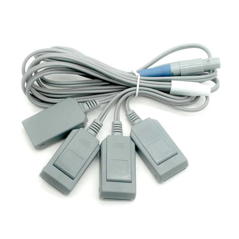China Guangdong Factory Direct: hoogwaardige 4 in 1 Lemo mannelijke plug aan negatieve elektrode -kussen -elektrode -clips die de hoofdkabel verbinden voor fysiotherapieapparatuur fabrikant