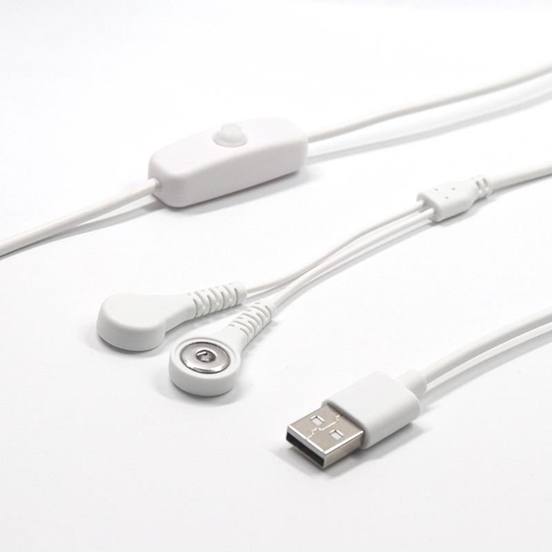 Hoge kwaliteit USB A tot 4,0 elektrode vrouwelijke Snap met schakelfysiotherapiekabel voor tientallen machinetherapiesessies