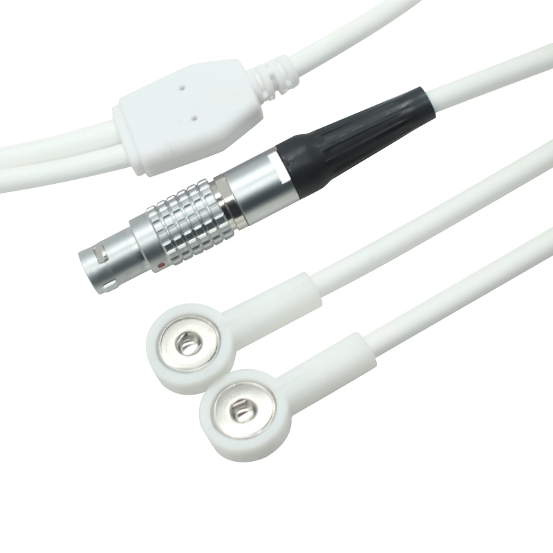 ISO13485 Factory Wholesales 3P Metal Lemo Male to 4.0 Electrode Female Snap Physiotherapy Lead Wire for Electrode Tens Machine