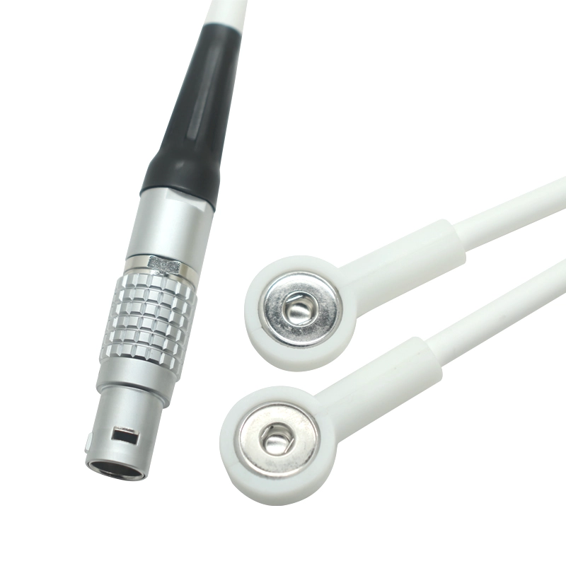ISO13485 Factory Wholesales 3P Metal Lemo Male to 4.0 Electrode Female Snap Physiotherapy Lead Wire for Electrode Tens Machine