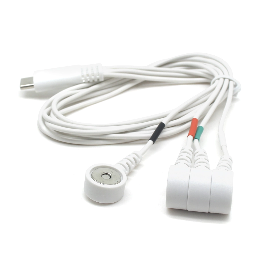 China Aangepast type C mannelijk tot 3,5 mm magnetische snapelektrode medische kabel | ISO13485 & ISO9001 Certified Dongguan -fabrikant fabrikant
