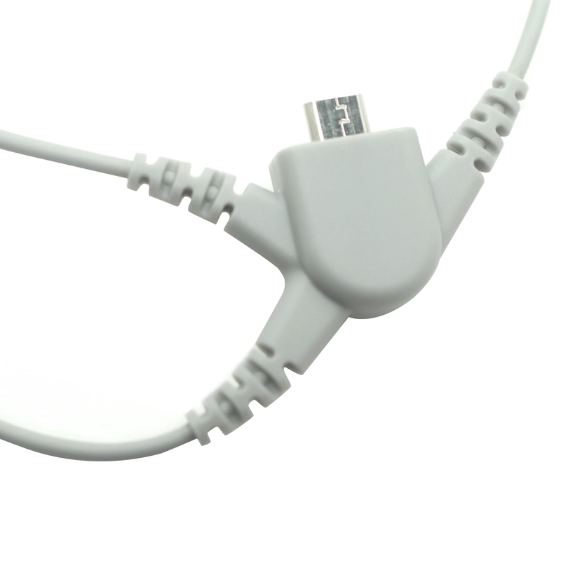 Micro 5P Male Plug & 4.0mm Female Electrode Snap to 3 Leads 4.0mm Snap Cable | Durable ECG/EKG Medical Cable Supplier from Dongguan, China