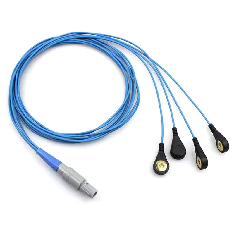 China 4Pin Lemo Plastikstopfen zu plattiertem Gold 4,0 mm weiblicher Elektroden -Snap -Stecker mit 4 -LEAD -Kabel | Dongguan Hersteller Hersteller