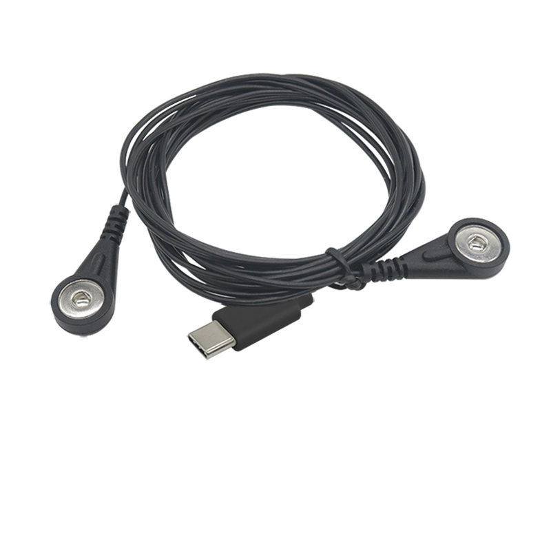 China USB -Typ C bis 4,0 mm weibliches Snap -Kabel mit 2 Leads Draht | Benutzerdefinierte medizinische Bleidraht von Dongguan Cable Factory Hersteller
