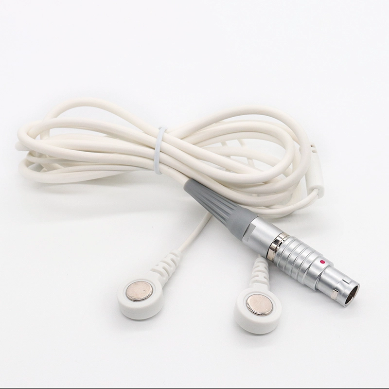 China M12 M16 4 PIN MANNELIJKE CONNECTER TOT Dual 4,0 mm Magnetische vrouwelijke snap loodkabel voor ECG | ISO13485 fabrikant Dongguan fabrikant