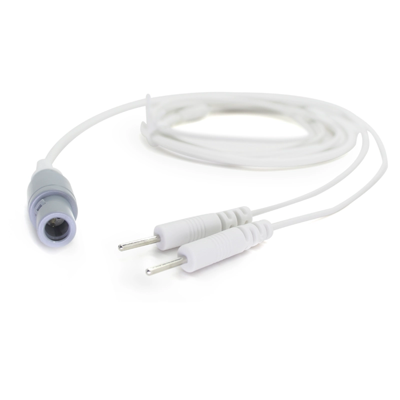 China Aangepaste 2 -pins Lemo -plug tot 2,0 mm elektrode -pin -kabel met 2 lood draden | Dongguan ISO13485 Fabrikant van medische kabel fabrikant