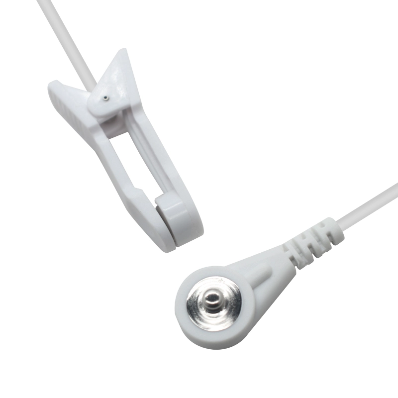 Customized 4,0 mm männlicher Schnapp -zu -Ohr -Clip -Elektrodenkabel | Dongguan Medical Cable Hersteller