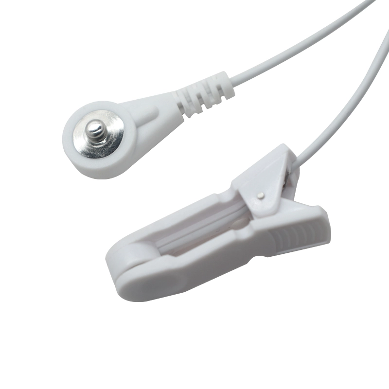 Customized 4,0 mm männlicher Schnapp -zu -Ohr -Clip -Elektrodenkabel | Dongguan Medical Cable Hersteller