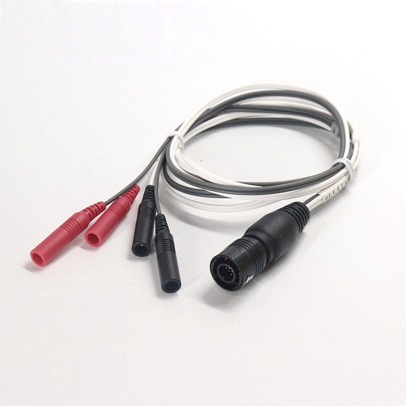 Customized Hirose Stecker auf 4 Kabel 2,0 mm Elektrodenstift mit medizinischem Kabel | Dongguan Elektrotherapie -Kabelhersteller