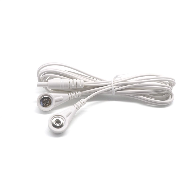Customized DC 2,35 mm Sicherheitsstecker in Dual 3,5 mm Elektrode Female Snap Cable | Dongguan ISO13485 zertifizierter medizinischer Kabelhersteller