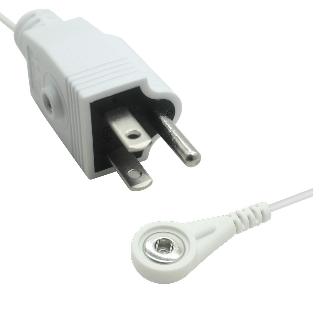 China Adaptador de plugue americano personalizado para cabo de encaixe de ECG de eletrodo para dispositivos médicos e de fisioterapia | Fabricante certificado Dongguan ISO13485 fabricante