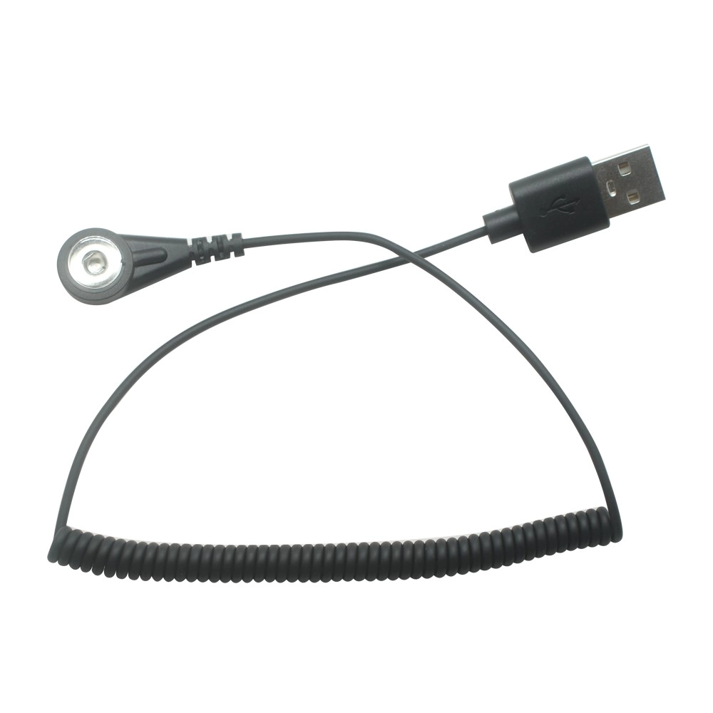 China USB personalizado um macho para cabo de mola enrolada com eletrodo de pressão fêmea de 4,0 mm | Grau Médico do Fabricante Dongguan fabricante