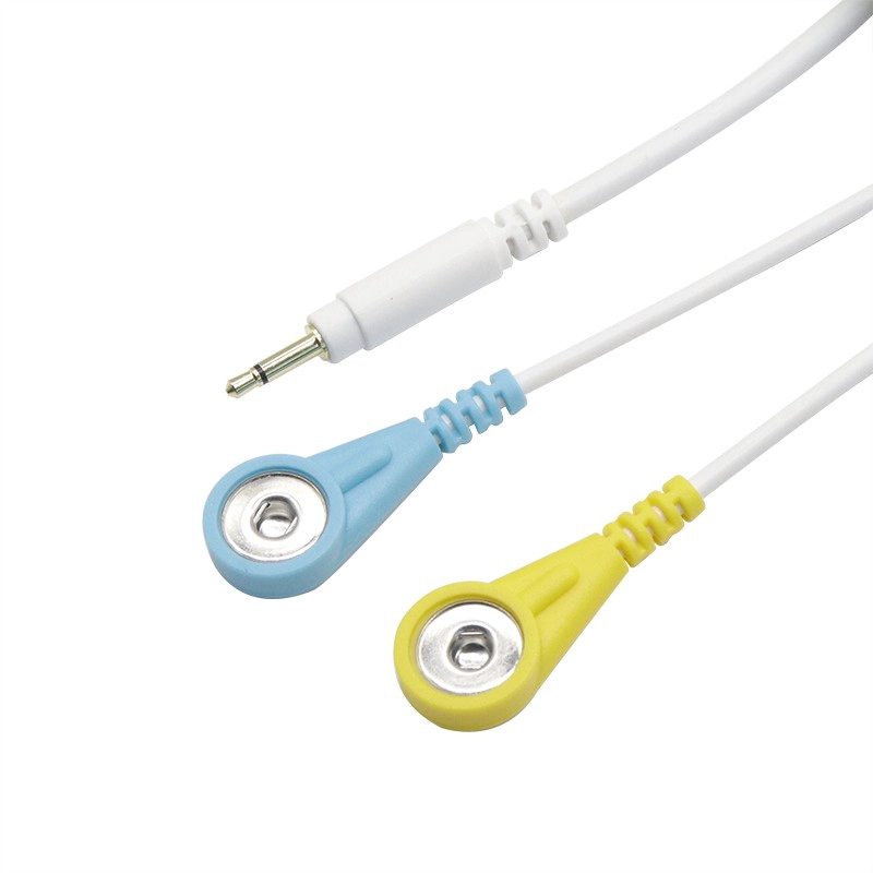 Customized Gold Plated 4.0mm Male Snap to Open End Cable for ECG TENS EMS Devices | Dongguan ISO13485 Manufacturer - COPY - 4t7ods