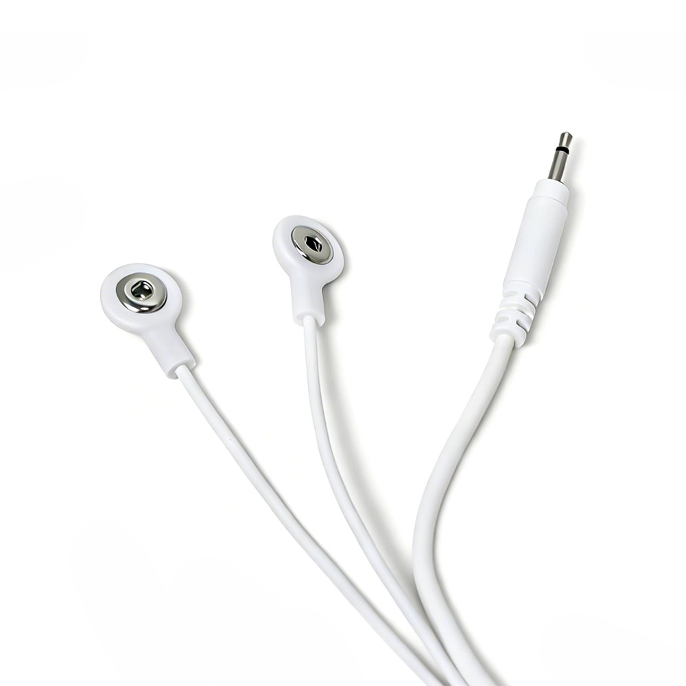 Gerader 2,5-mm-Audio-Stecker auf SR-Stecker, Y-Split, Dual 2,5 mm medizinisches Schnappkabel mit Buchse | ISO 13485 Dongguan Hersteller