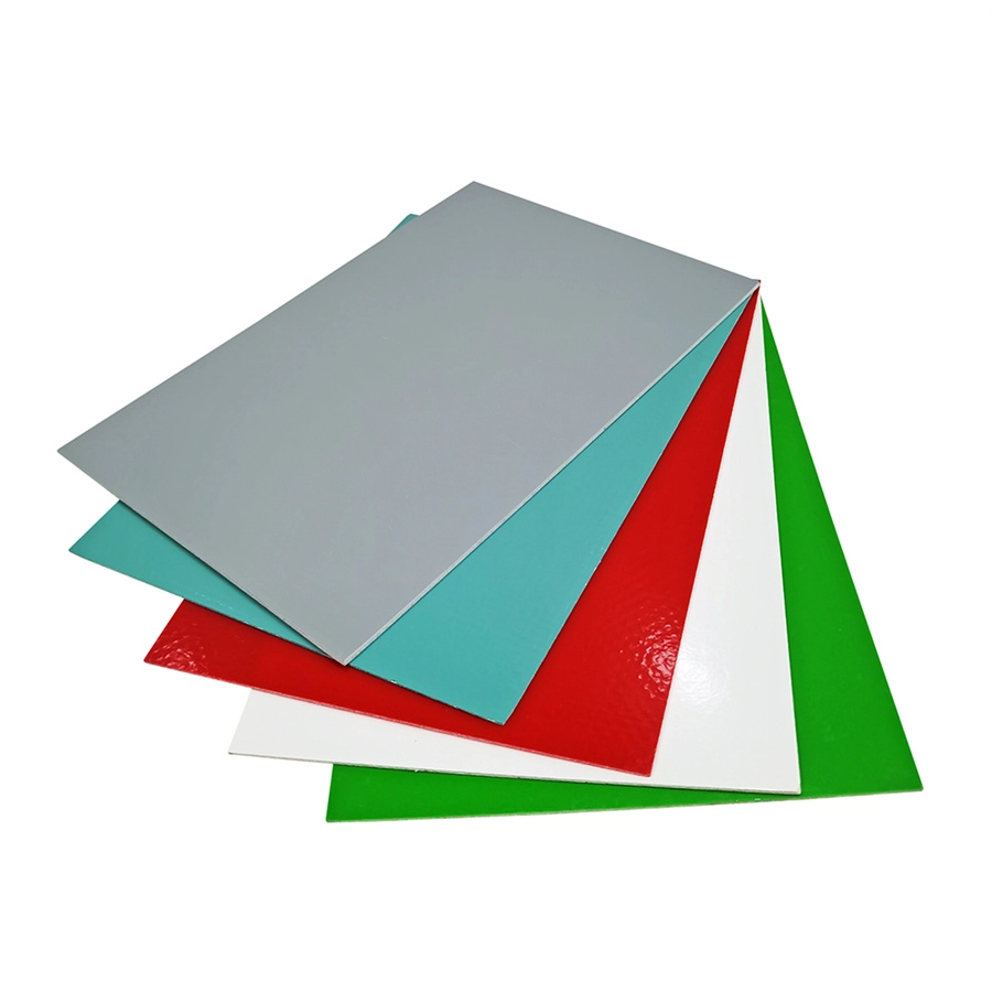 Protección impermeable de la pared Revestimiento de FRP de plástico reforzado con fibra de vidrio plano de color blanco, gris y rojo