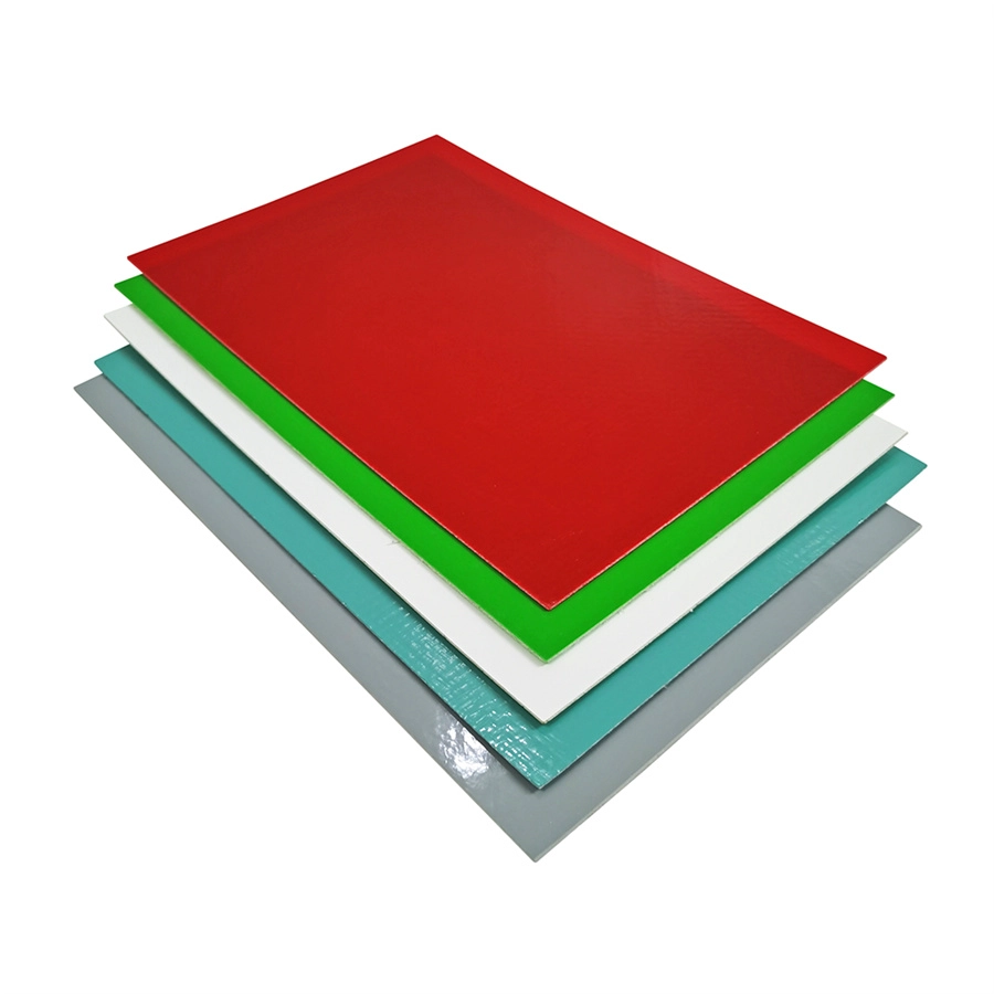 Protección impermeable de la pared Revestimiento de FRP de plástico reforzado con fibra de vidrio plano de color blanco, gris y rojo