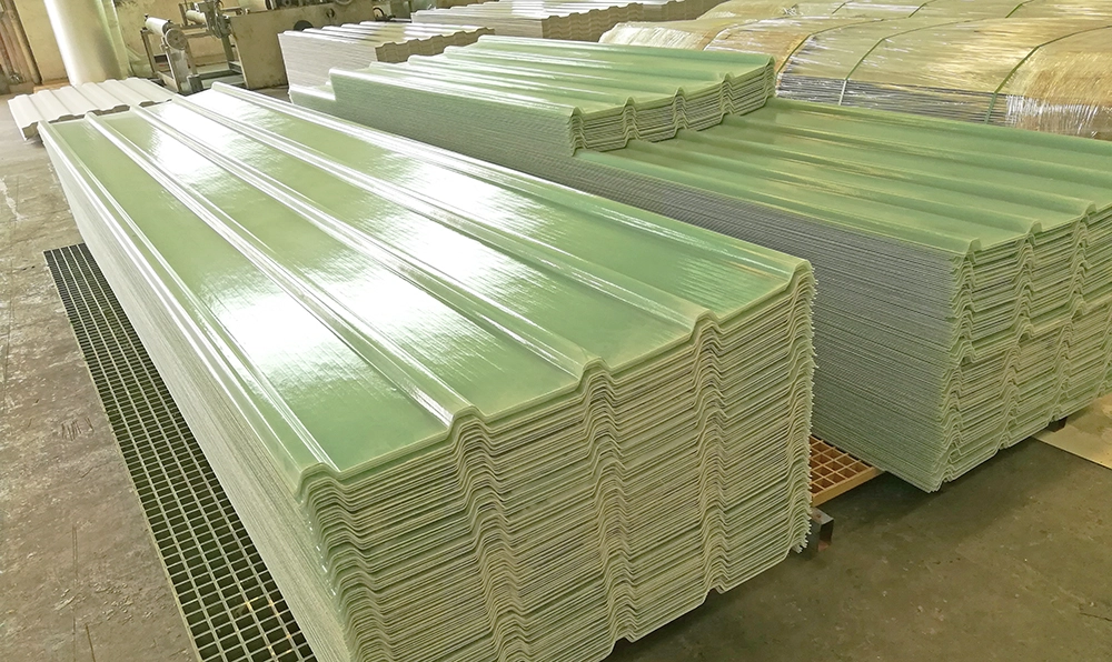 Bahan Mentah Proses Pengacuan Berterusan Panel Bumbung FRP