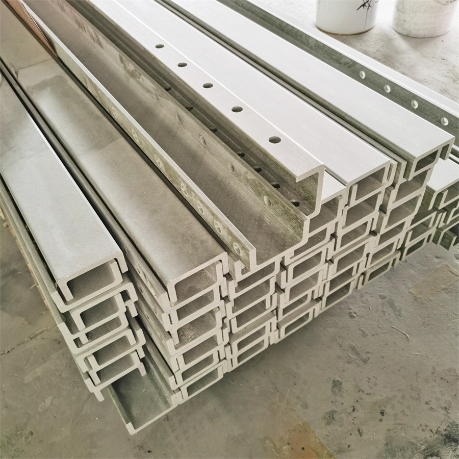 Custom U Profiles High Voltage Insulated Fiberglass Reinforced Polyester Composite GRP FRP Cross Arm