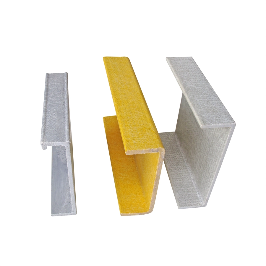 Custom Anti-corrosion C U J Sections Structural Beam Pultruded Fiberglass Channel For Sale