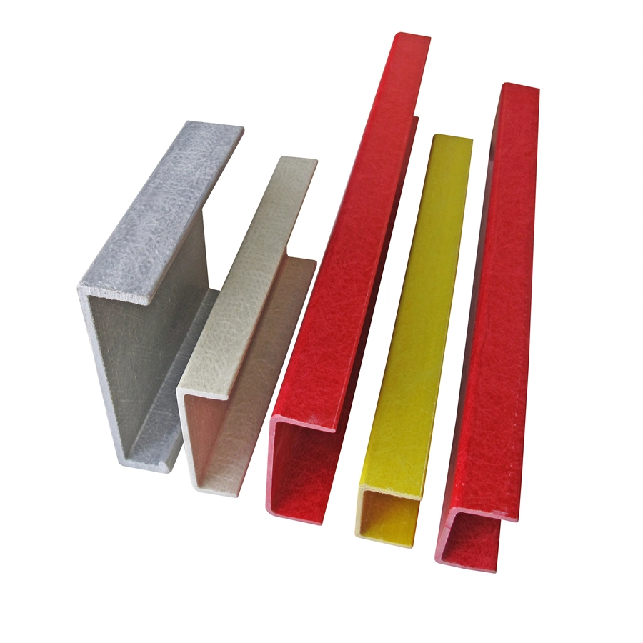 Custom Anti-corrosion C U J Sections Structural Beam Pultruded Fiberglass Channel For Sale