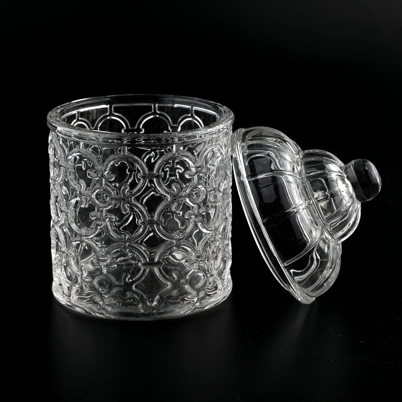 New design 10oz clear glass candle jar with lids supplier