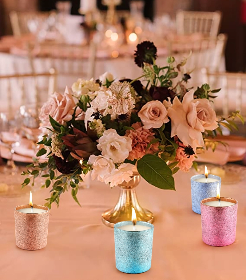 Wholesale cyan frosted glass wax decorative glass candle jar Wholesale cyan frosted glass wax decorative glass candle jar